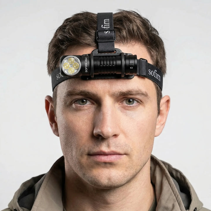 Powerful USB-C rechargeable headlamp for camping & hiking adventures. Bright LED outdoor lighting essential.