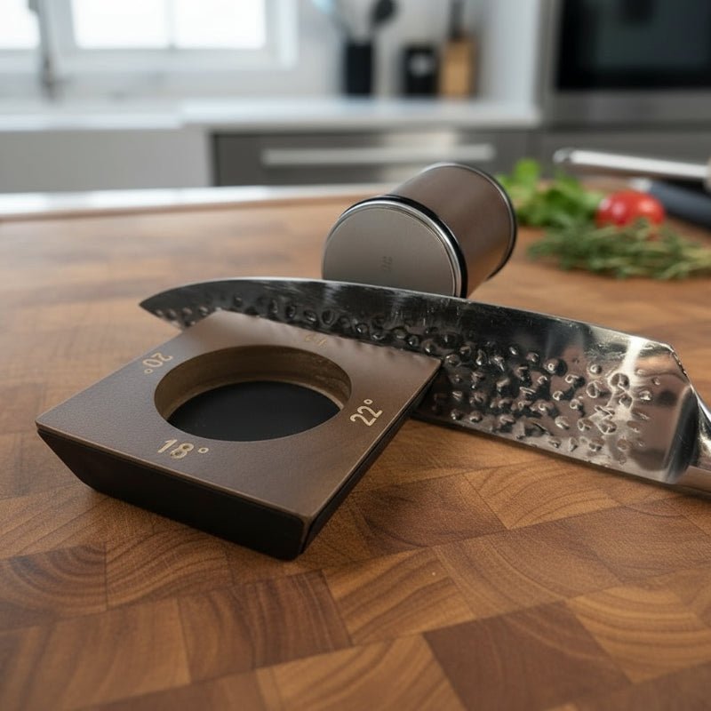 High-performance kitchen knife sharpener, adjustable angles for precise diamond grinding.
