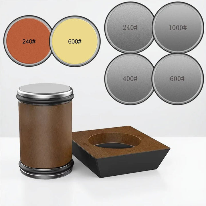 Advanced adjustable knife sharpener with diamond grit system for razor-sharp kitchen tools.