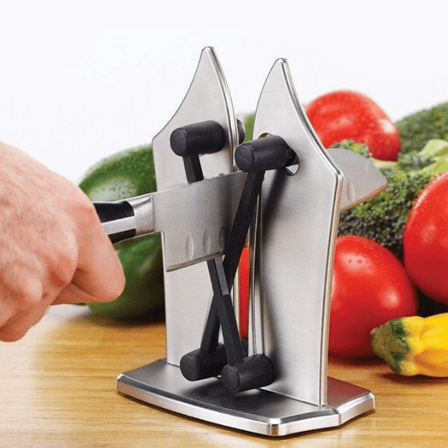 Precision kitchen knife sharpener. Tungsten carbide for effortless blade care & sharpness.