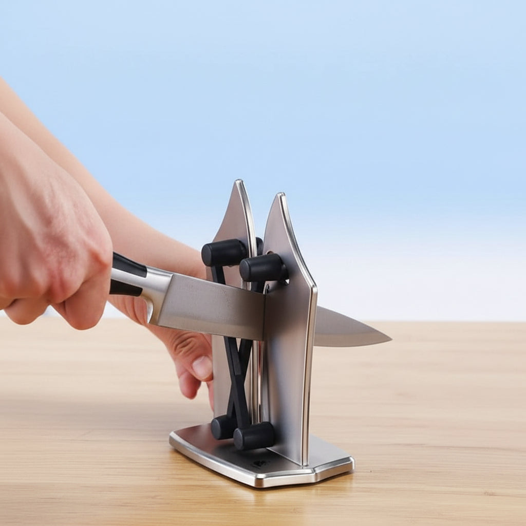 Tungsten carbide knife sharpener for superior blade sharpness. Perfect kitchen accessory for cooks.
