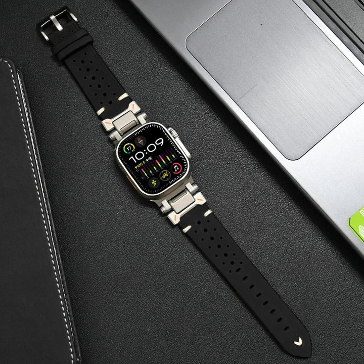 Durable genuine leather smartwatch wristband, a premium & stylish unisex watch accessory.