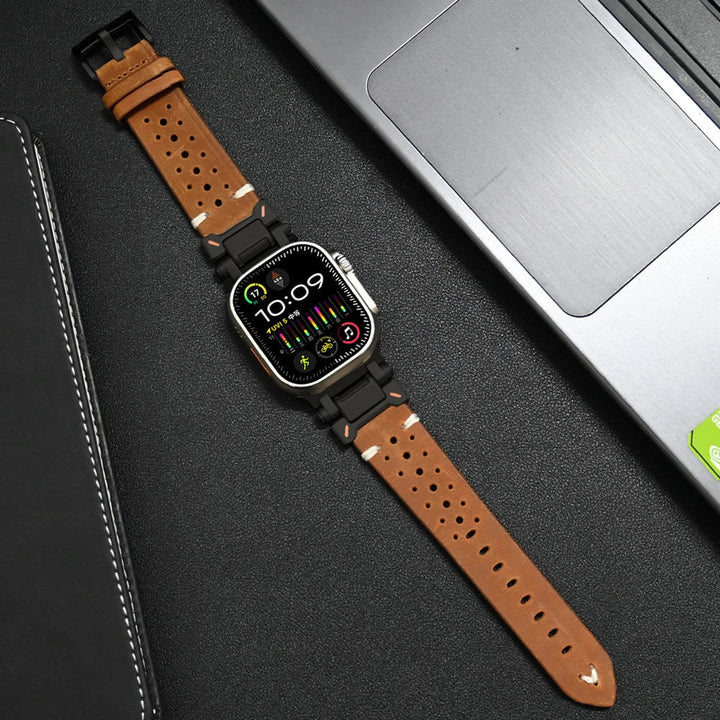 Modern design premium leather smartwatch strap, a durable unisex replacement watchband.