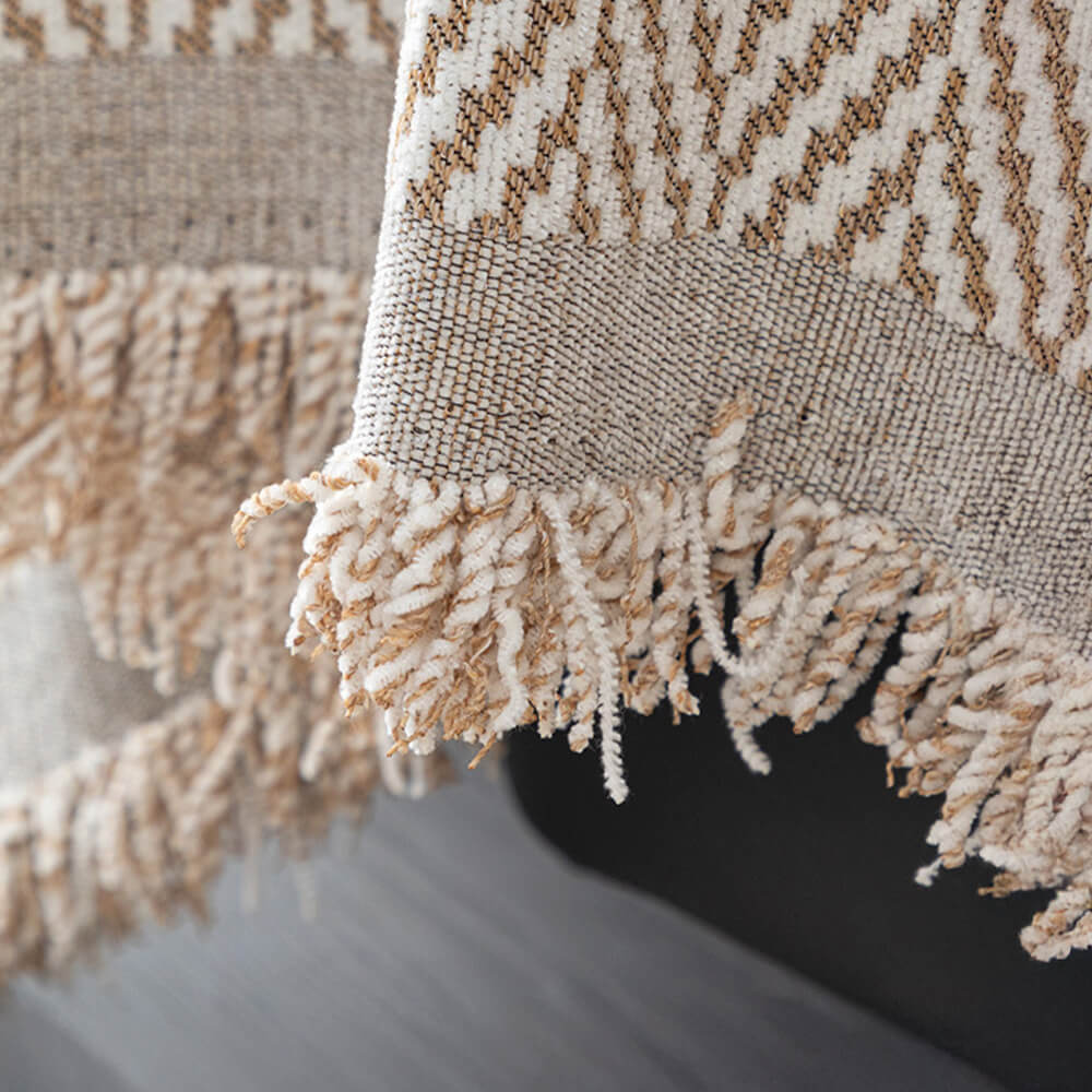 Soft fringe-adorned chenille herringbone cover, perfect for sofa or couch protection.