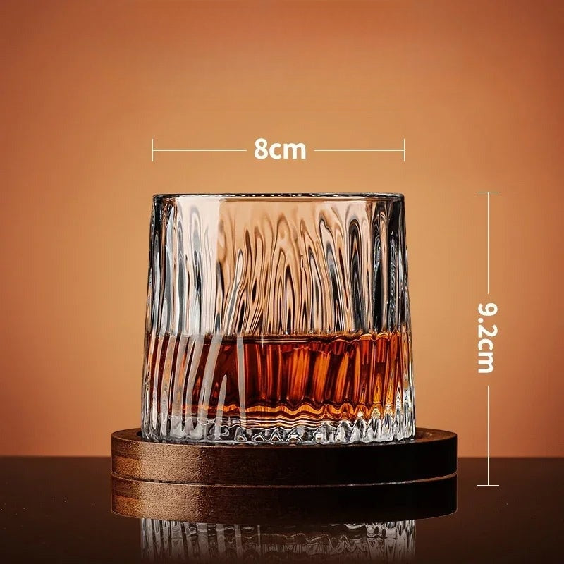 Elegant crystal whiskey glass set of 4 premium glasses, perfect drinkware for spirits & bourbon.