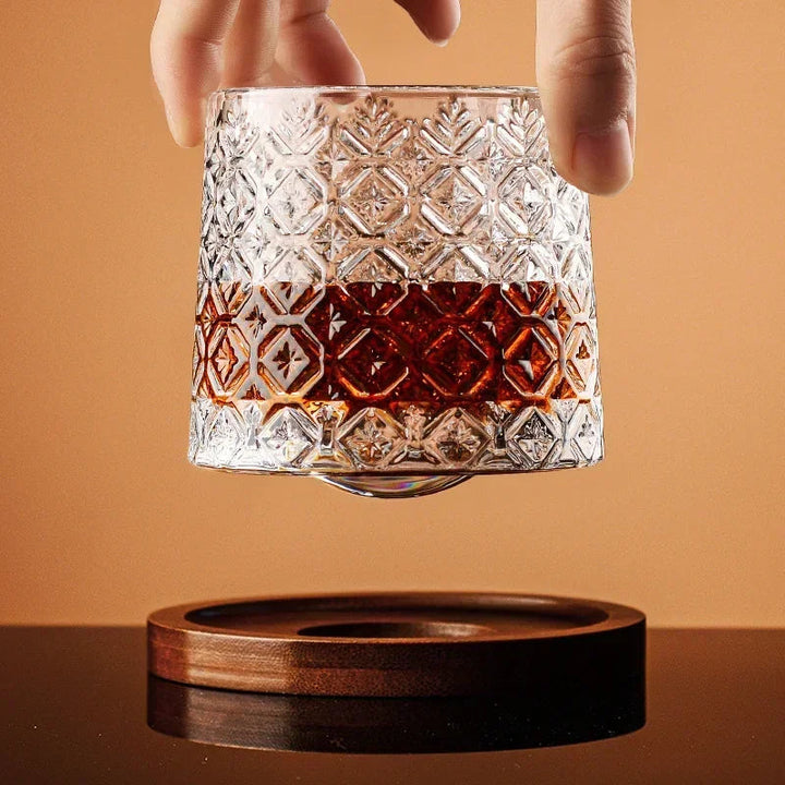 Luxury crystal whiskey glass gift set. High-quality barware for bourbon, scotch, and other spirits.