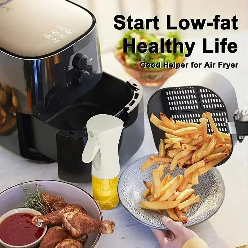 Sleek premium oil dispenser for even coating. Achieve precise control for healthy cooking & baking.