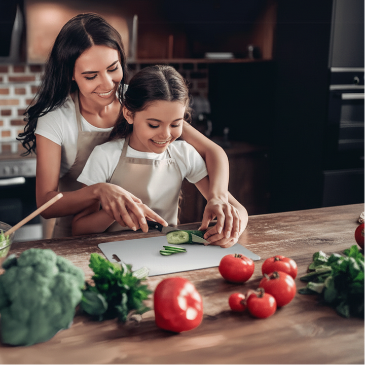 Modern stainless steel cutting board, offering hygienic, rust-proof food prep. A sleek, odor-neutral kitchen accessory.