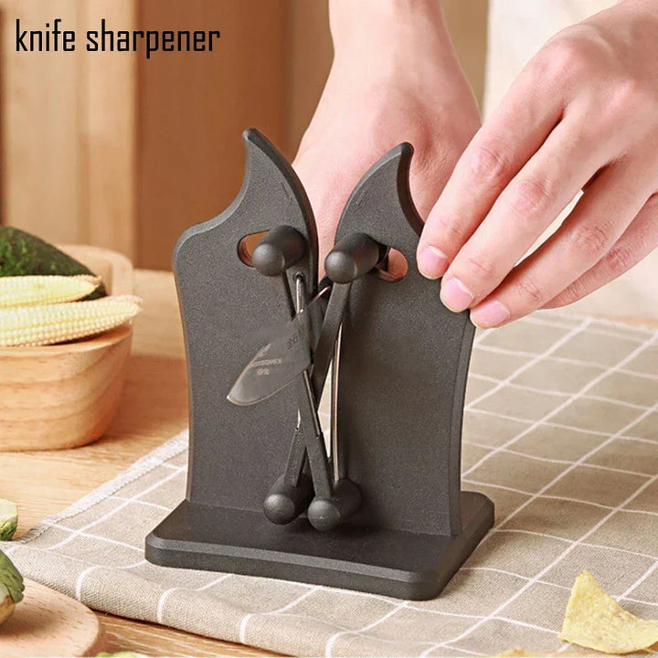 Modern metal knife sharpener, perfect for achieving superior sharpness on kitchen cutlery.