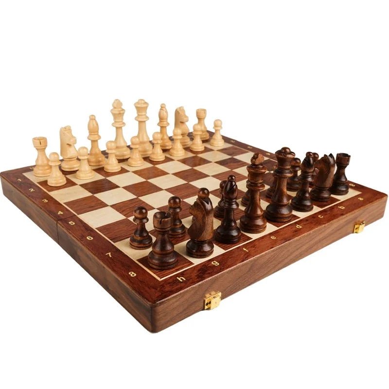 Premium wooden chess set in elegant packaging, ready as a perfect gift idea for board game enthusiasts & strategy lovers.