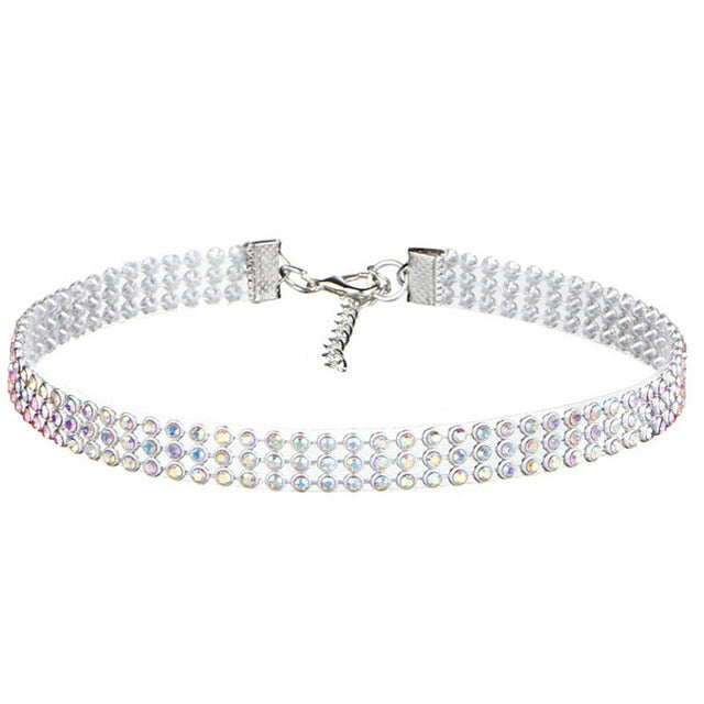 Elegant sparkling crystal choker necklace for women. Fashion jewelry, perfect for special events.
