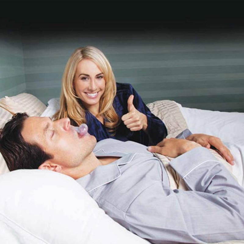 Snore stopper tongue stabilizer, a comfortable oral device for sleep apnea relief & quiet night's sleep.