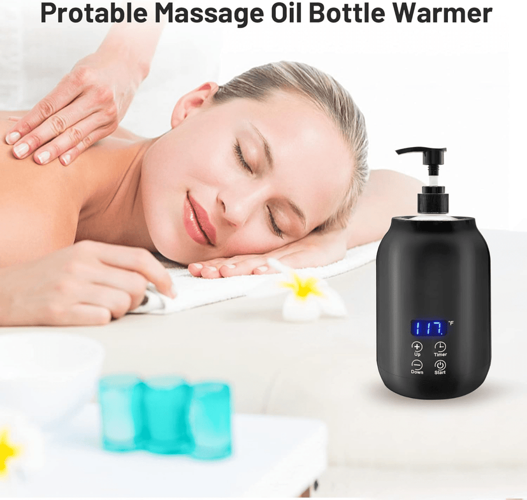 Electric oil heater for massage, quickly warms oils for a soothing, professional-grade spa experience.