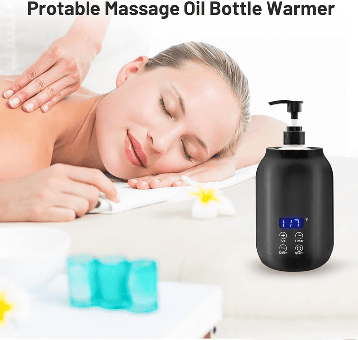 Electric oil heater for massage, quickly warms oils for a soothing, professional-grade spa experience.