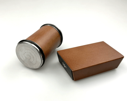 Quick and easy kitchen knife sharpening tool, featuring a durable diamond roller and guide.