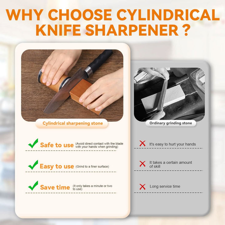Heavy-duty professional knife sharpener, featuring a robust diamond roller and magnetic stability.