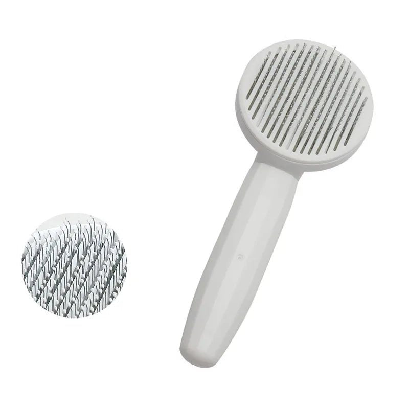 Professional pet grooming deshedder for cats and dogs, easily removes loose hair and prevents matting.