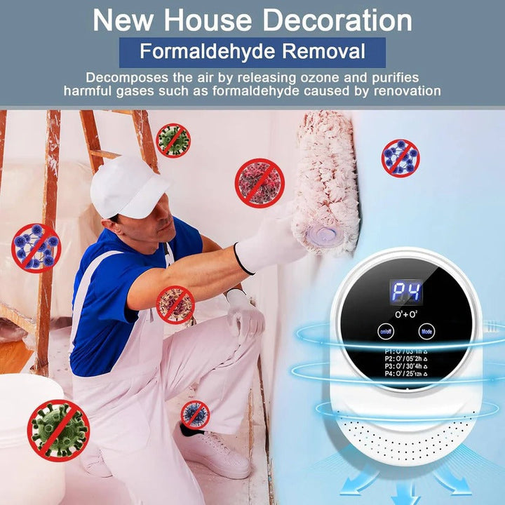 Filterless programmable indoor odor eliminator device, offering continuous home freshness and clean air.