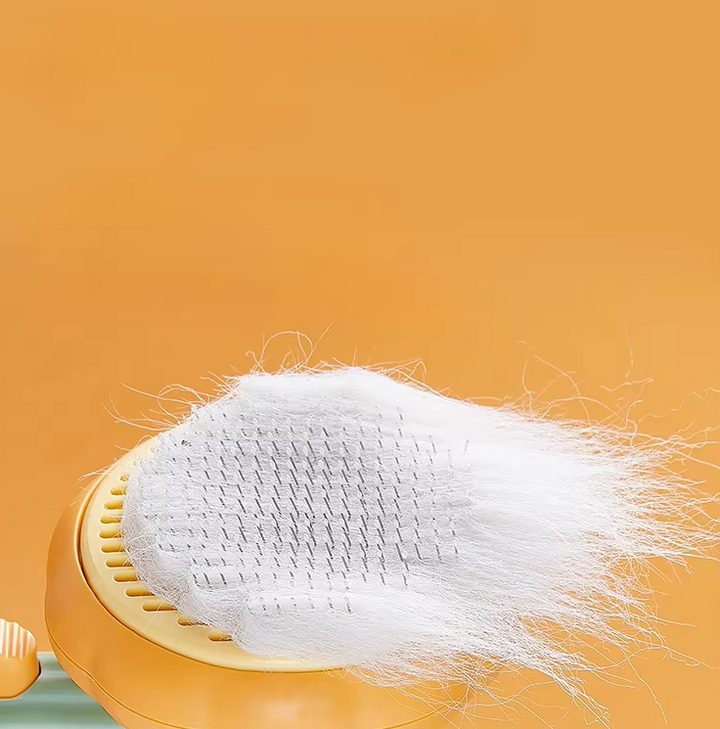 Stylish pumpkin pet brush, essential cat care item for a healthy, furball-free home