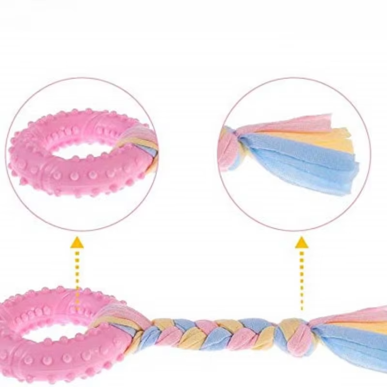 Puppy dental chew toy collection with multiple shapes, supporting healthy teeth and gums.