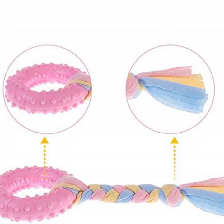 Puppy dental chew toy collection with multiple shapes, supporting healthy teeth and gums.