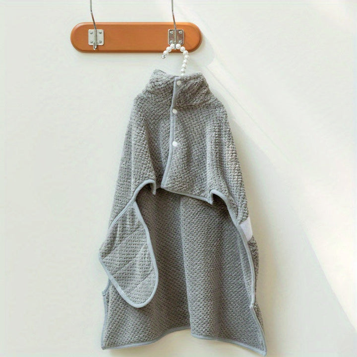 Soft, absorbent coral fleece dog towel and cat robe with quick-dry technology, ideal for pet care.