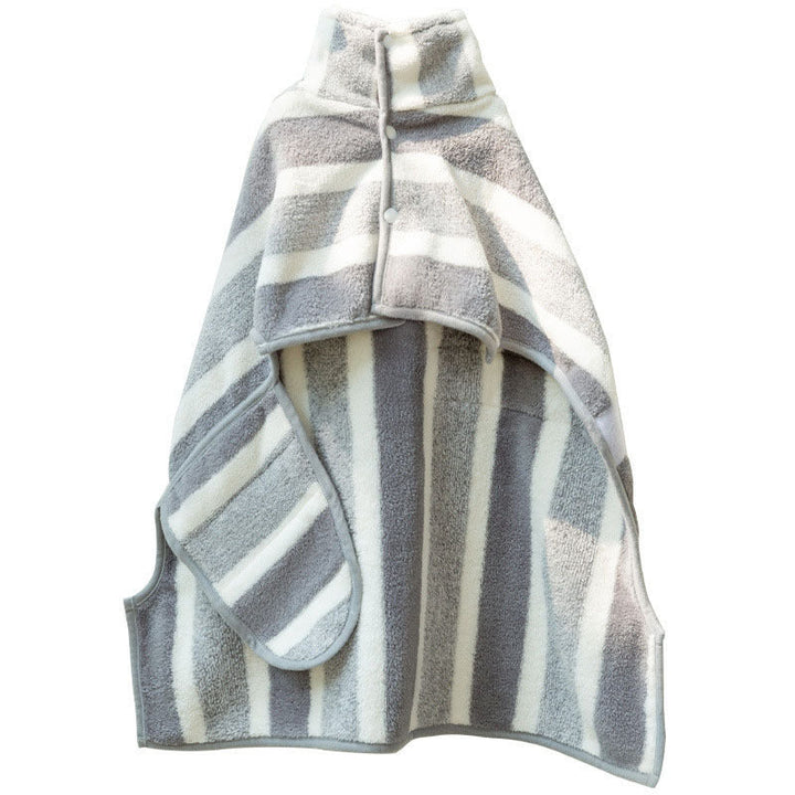 Machine washable blue pet bathrobe made from ultra absorbent coral fleece, perfect for after bath pet drying.