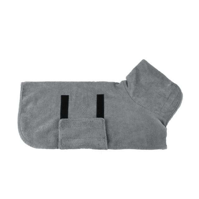 White quick-dry dog coat, soft and absorbent microfiber, for a happy, dry pet