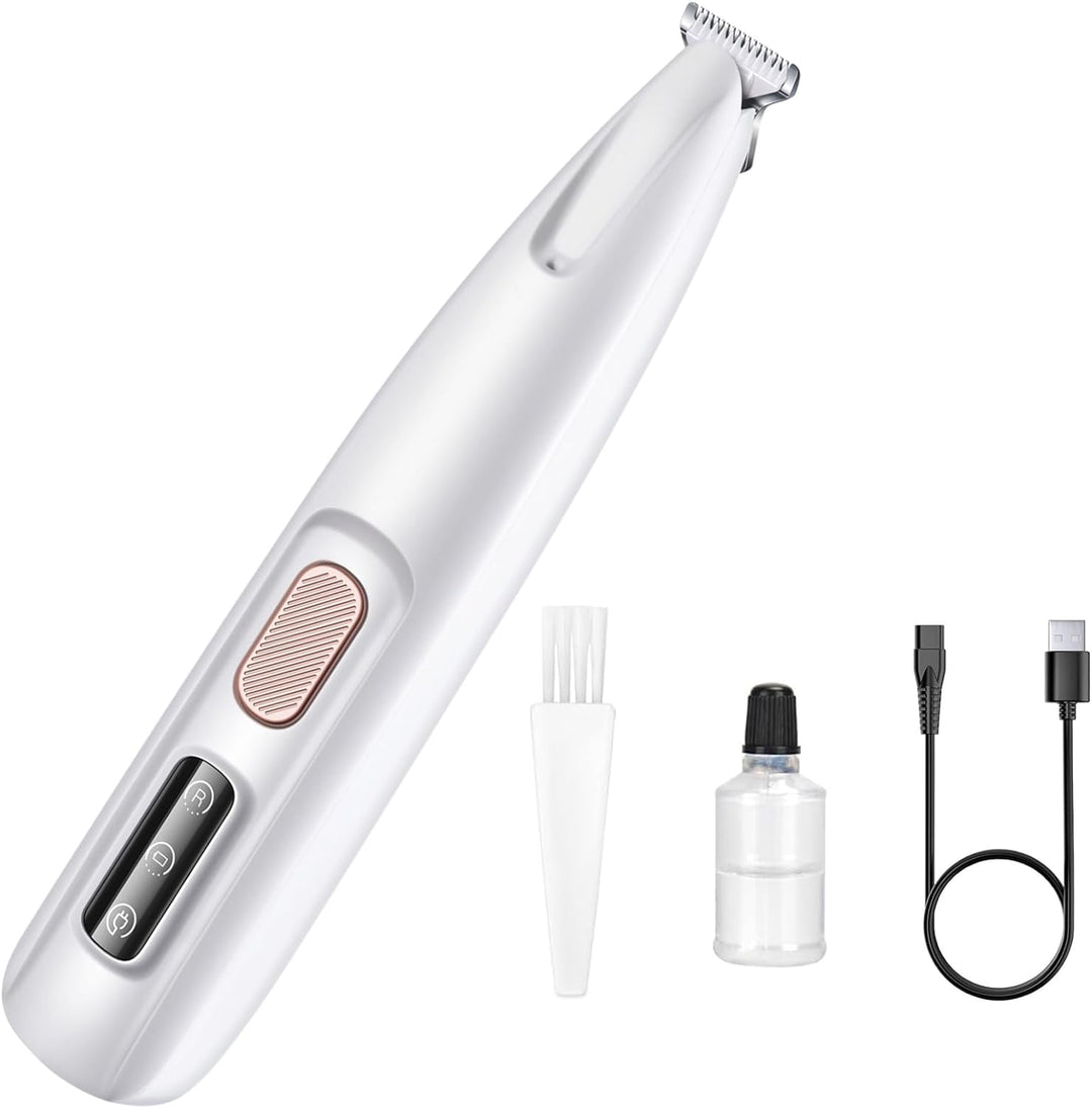 Quiet LED pet paw trimmer for dogs & cats, cordless, precise grooming tool