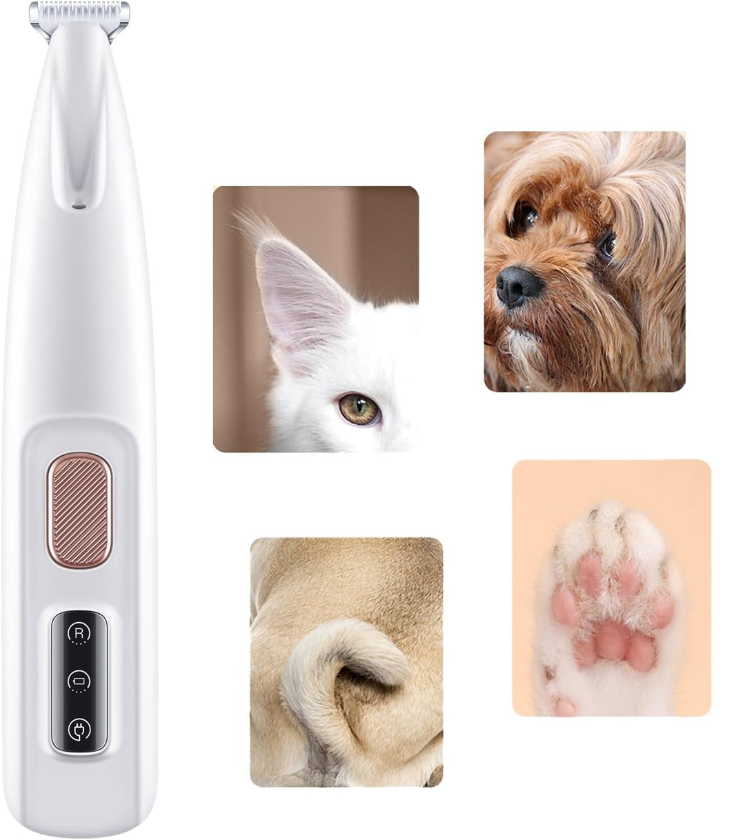 Pet grooming kit essential: quiet LED paw trimmer for stress-free animal care
