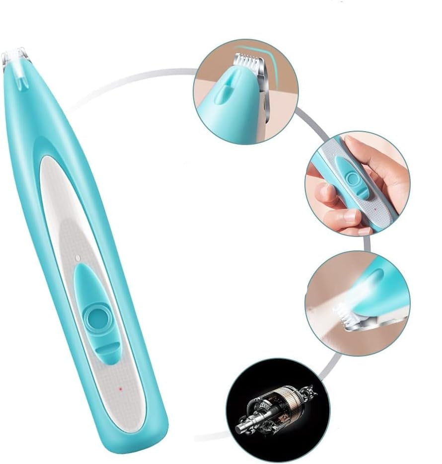Cordless quiet LED paw trimmer, perfect for dogs, cats, and small pets