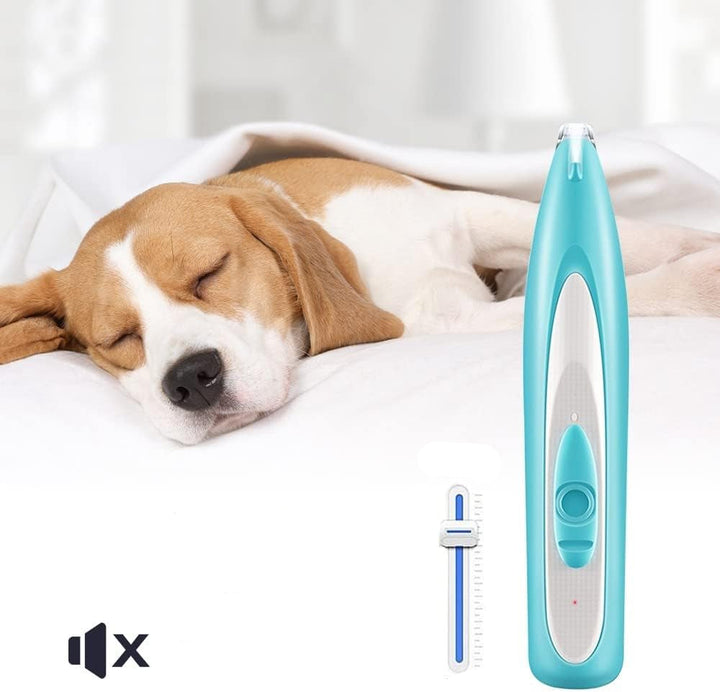 Quiet operation pet paw trimmer with LED light, great for anxious dogs & cats