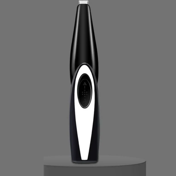 Close-up of a quiet cat and dog clipper, highlighting its cordless design for easy pet grooming.
