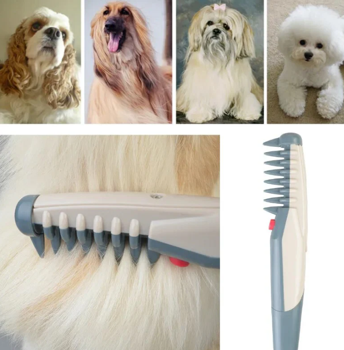 Cat being groomed with a quiet pet clipper, demonstrating its effective and low-vibration operation for stress-free pet care
