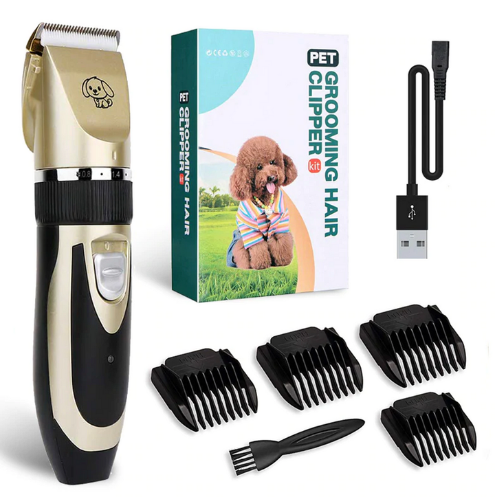 Ergonomic pet grooming clipper with a powerful, quiet motor and adjustable cutting lengths for pet care