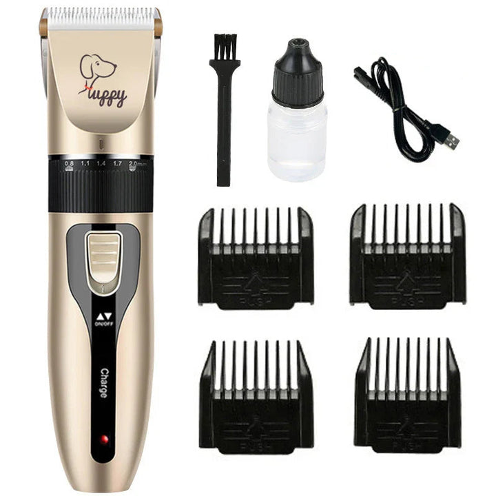 Quiet rechargeable pet grooming trimmer with ceramic blade for dogs and cats