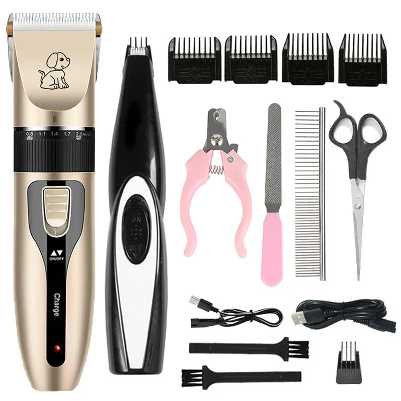 Cordless pet clipper with ceramic blade, ideal for quiet grooming sessions