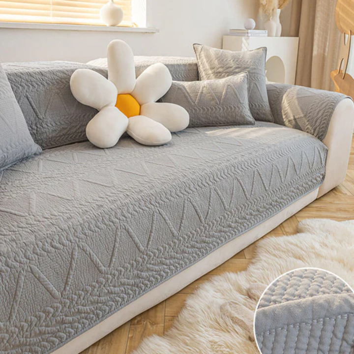 Water-resistant quilted sectional couch protector, anti-slip design for secure furniture protection