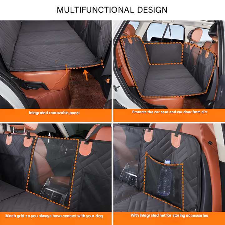 Keep your dog secure with a quilted back seat extender, creating a secure and comfortable space for your pet.