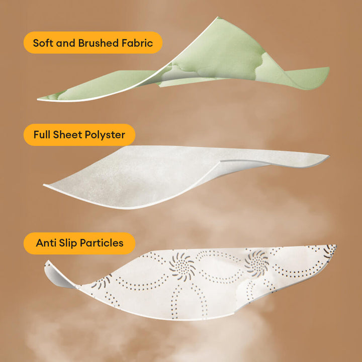 Premium quilted mattress topper, non-slip base ensures secure fit and breathability