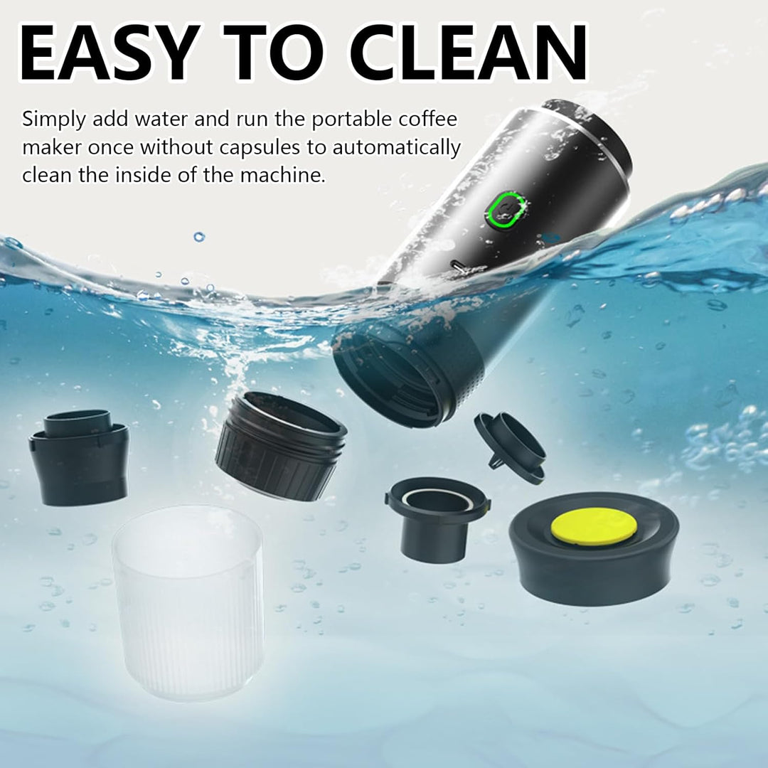 Enjoy rich espresso anywhere with Raverno's rechargeable portable coffee maker, ideal for travel.