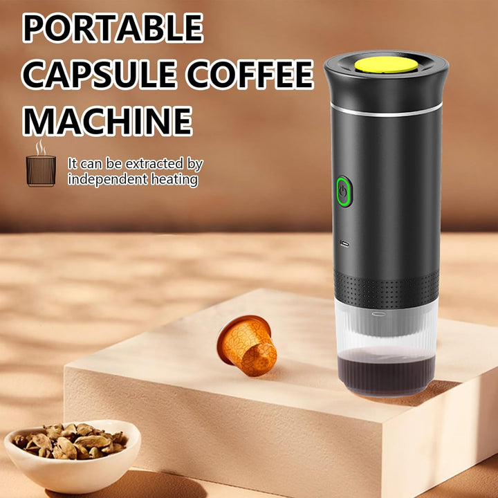 Stylish Raverno portable espresso coffee maker, a versatile rechargeable device for outdoor adventures.