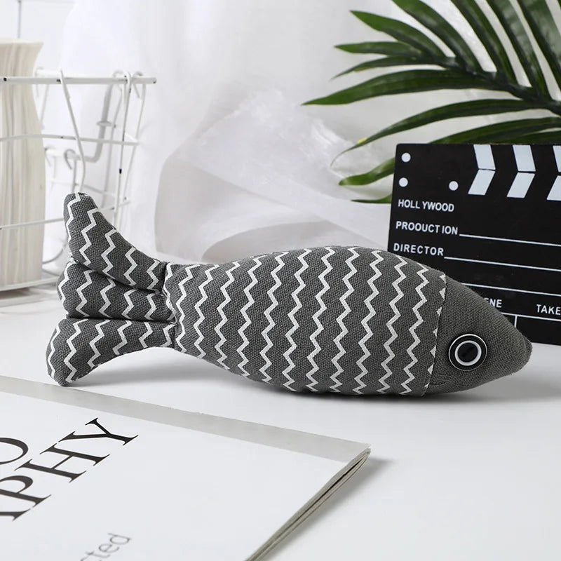 Catnip-infused fish toy, perfect pet gift for feline fun and stimulating playtime for cats.