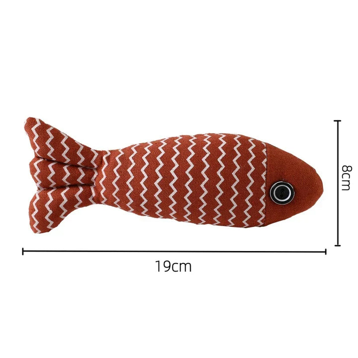 Engaging catnip fish toy; a fun pet supply for cat entertainment and stimulating playtime.