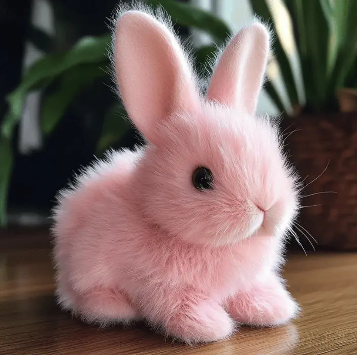 Lifelike hopping rabbit toy, super soft plush fur, an interactive animated animal for kids, perfect birthday gift.