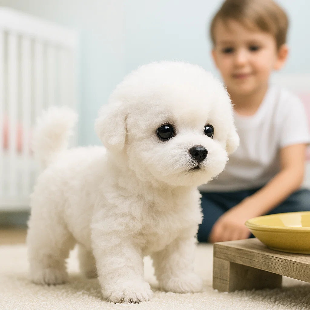 Soft PU interactive dog simulation plush puppy, perfect eco-friendly children's toy