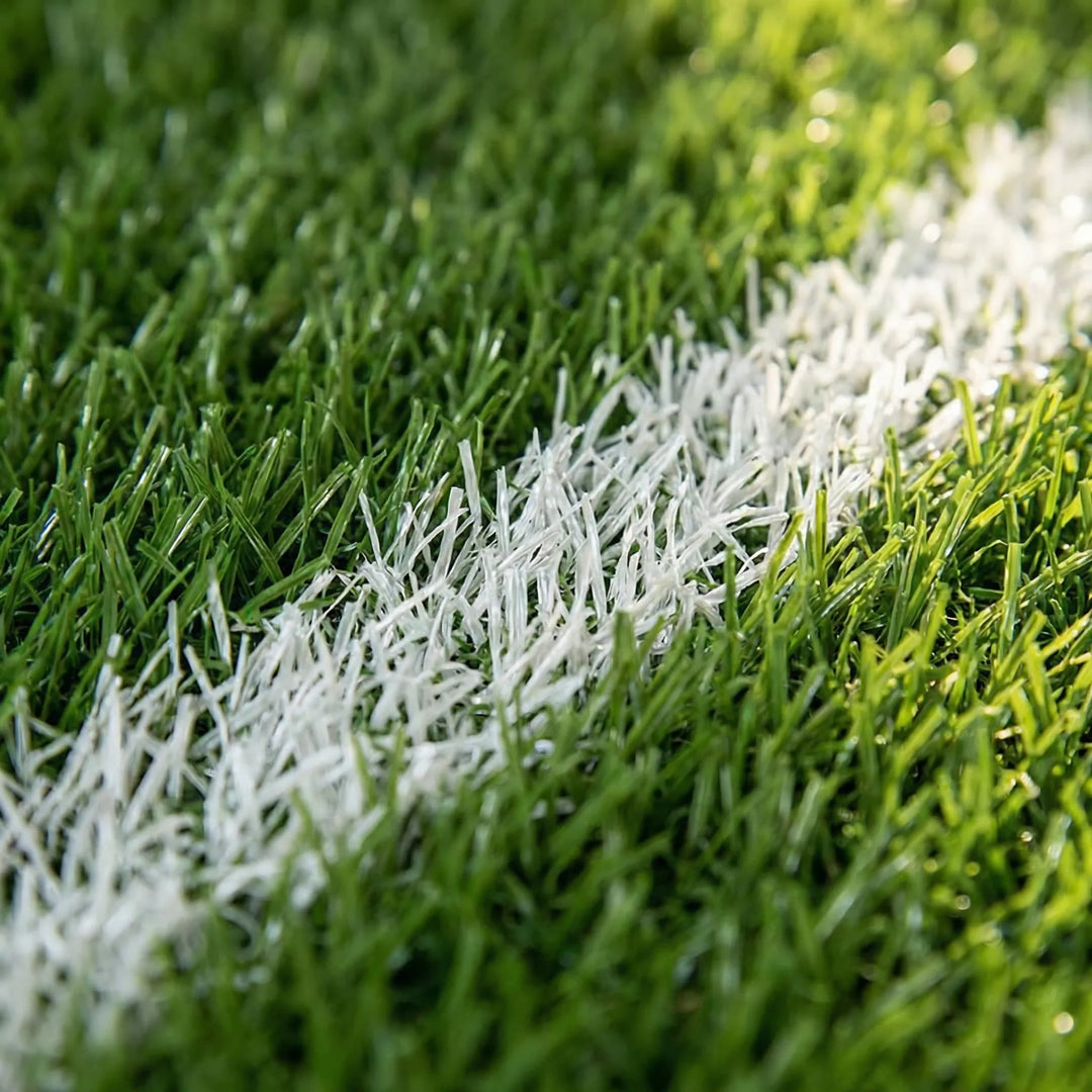 Flowique soccer field area rug with wave design for indoor/outdoor use. Durable, non-slip sports decor for any room.