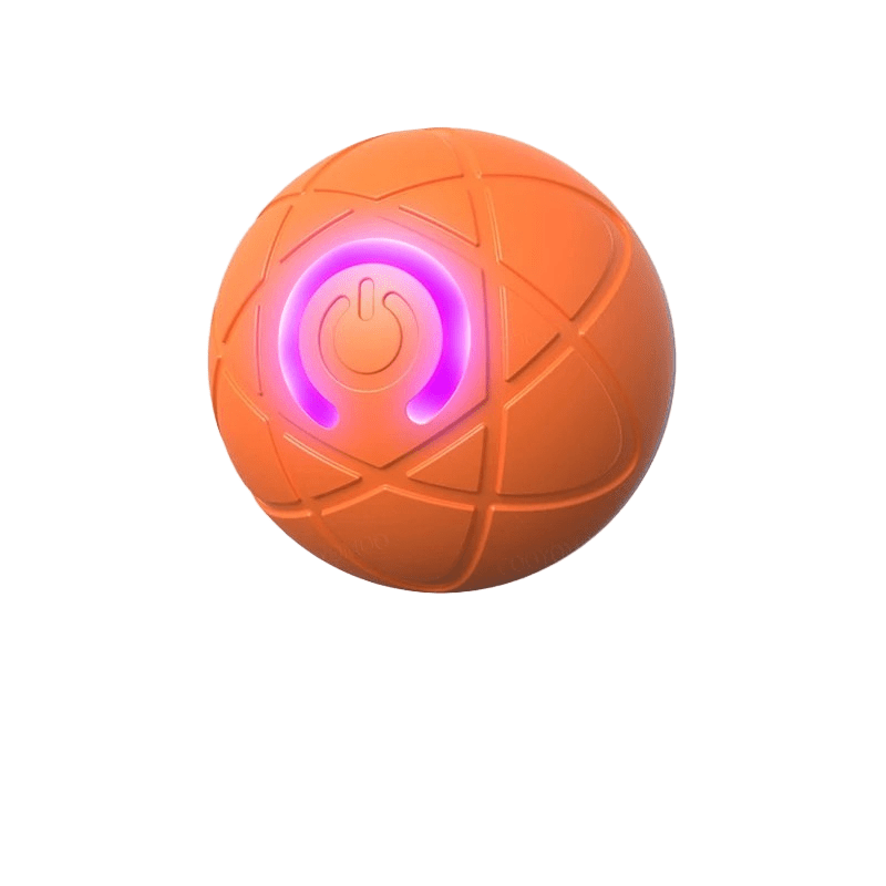 Chew-resistant TPR rubber rechargeable interactive dog ball. Durable automatic toy for strong chewers.