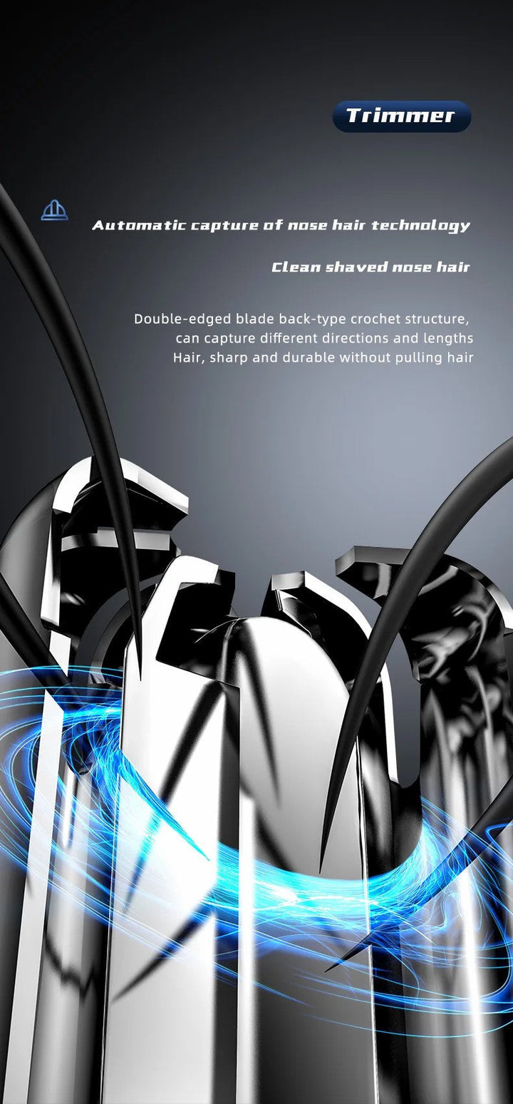 Compact women's & men's rechargeable nose and ear hair trimmer for effortless personal care.