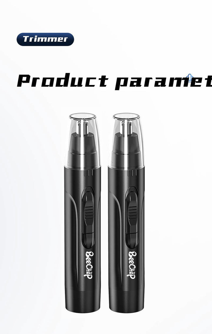 Ergonomic men's & women's rechargeable nose & ear hair trimmer. Achieve a clean look effortlessly.